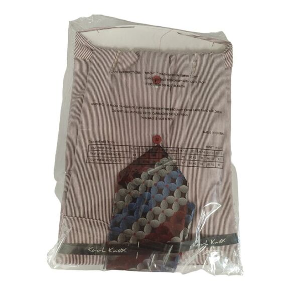 MEN'S KARL KNOX BURGUNDY- WHITE VERTICAL STRIPE COMBO SET. SX4482. - Picture 5 of 5